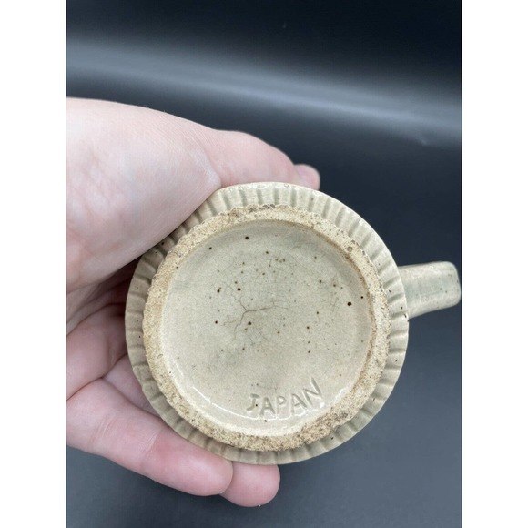 Vintage Coffee Cup Mug 70's Made in Japan Geometric Brown Blue MCM Mid Century - Picture 3 of 5